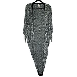 Rosel gray black open cocoon cardigan light knit sweater art to wear size OS